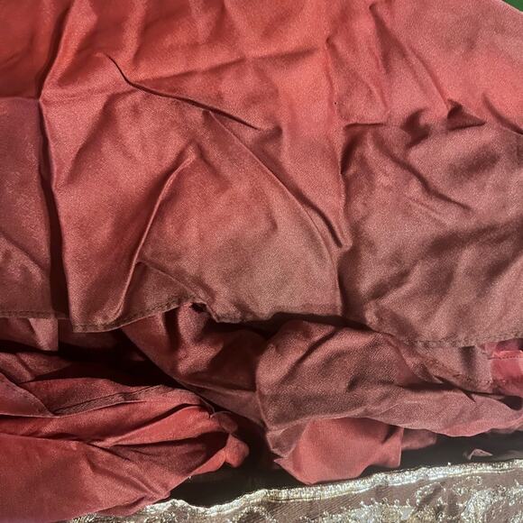 Vtg 60s Silk Chiffon Gold Metallic Brocade Regency Glam Dress Sz S Old Hollywood - Picture 8 of 8